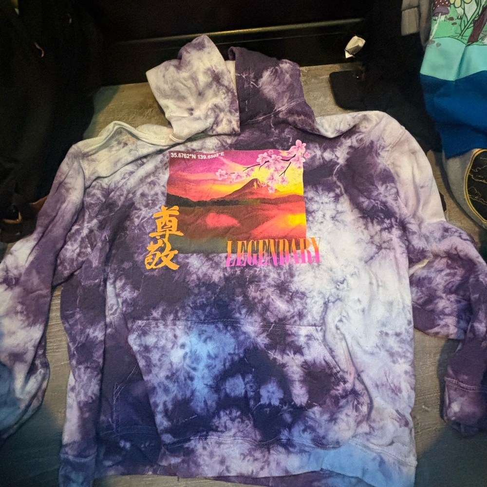 Purple Tie-Dye Graphic Hoodie